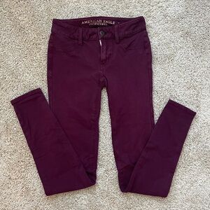 Women AE Maroon jeggings